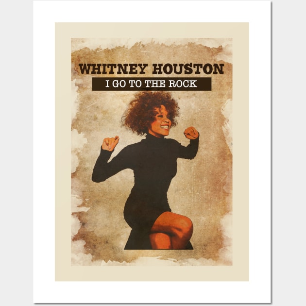 Vintage Old Paper 80s Style Whitney Houston Wall Art by Madesu Art